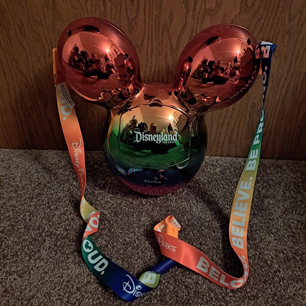 Disneyland Rainbow Pride Exclusive Mickey Mouse Balloon Popcorn Bucket - Picture 2 of 7